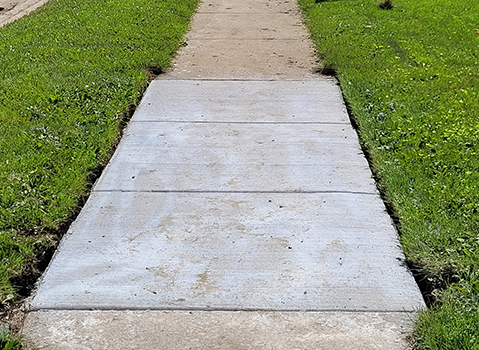 Sidewalk that was repaired