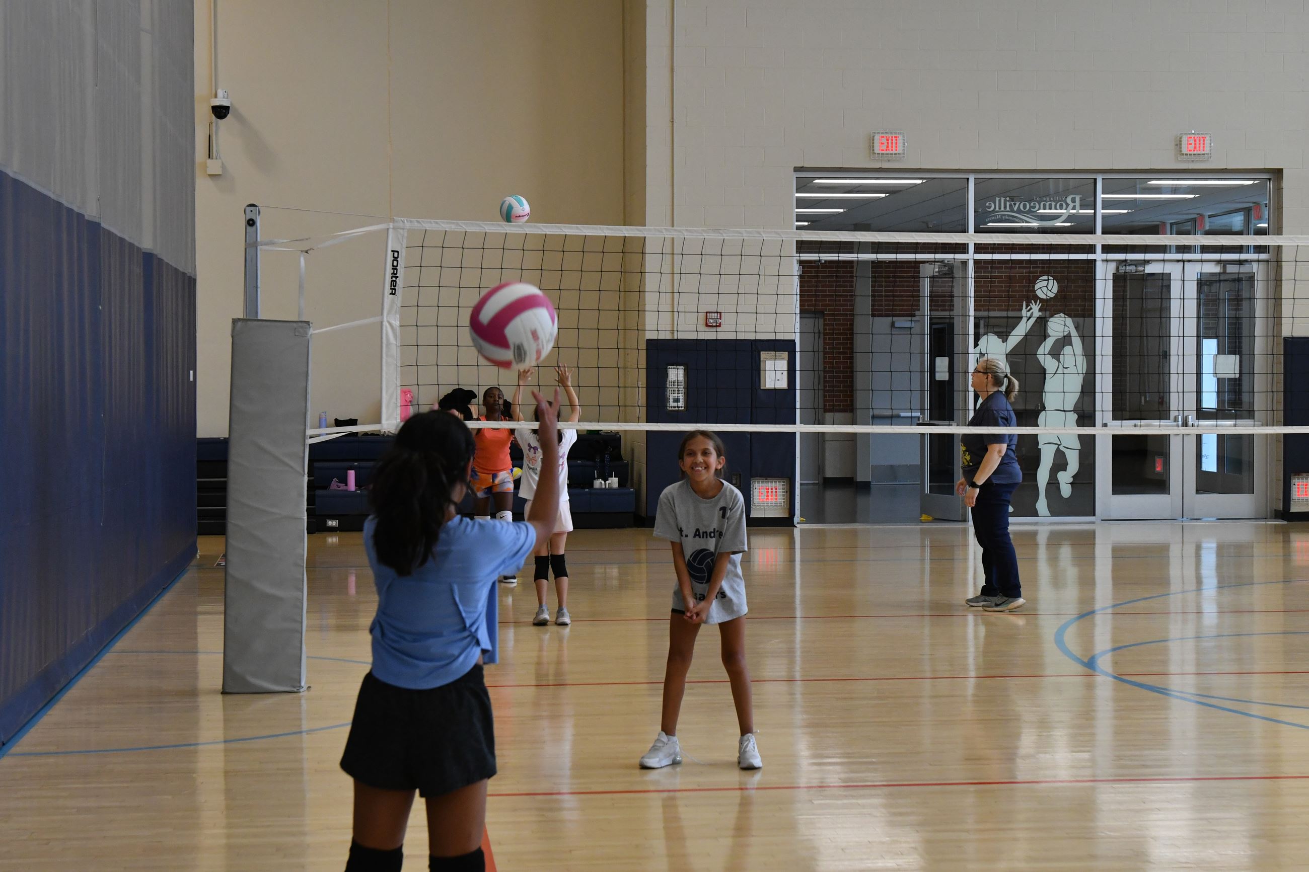 Girls playing Volleyball at the Romeoville Athletic & Event Center