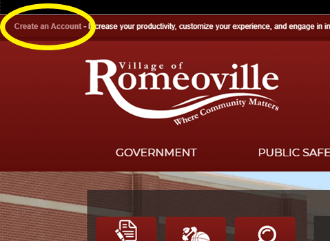 Romeoville Website Account