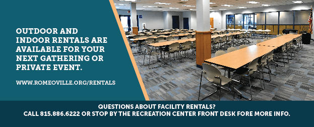 Facility Rentals a meeting room with tables and chairs
