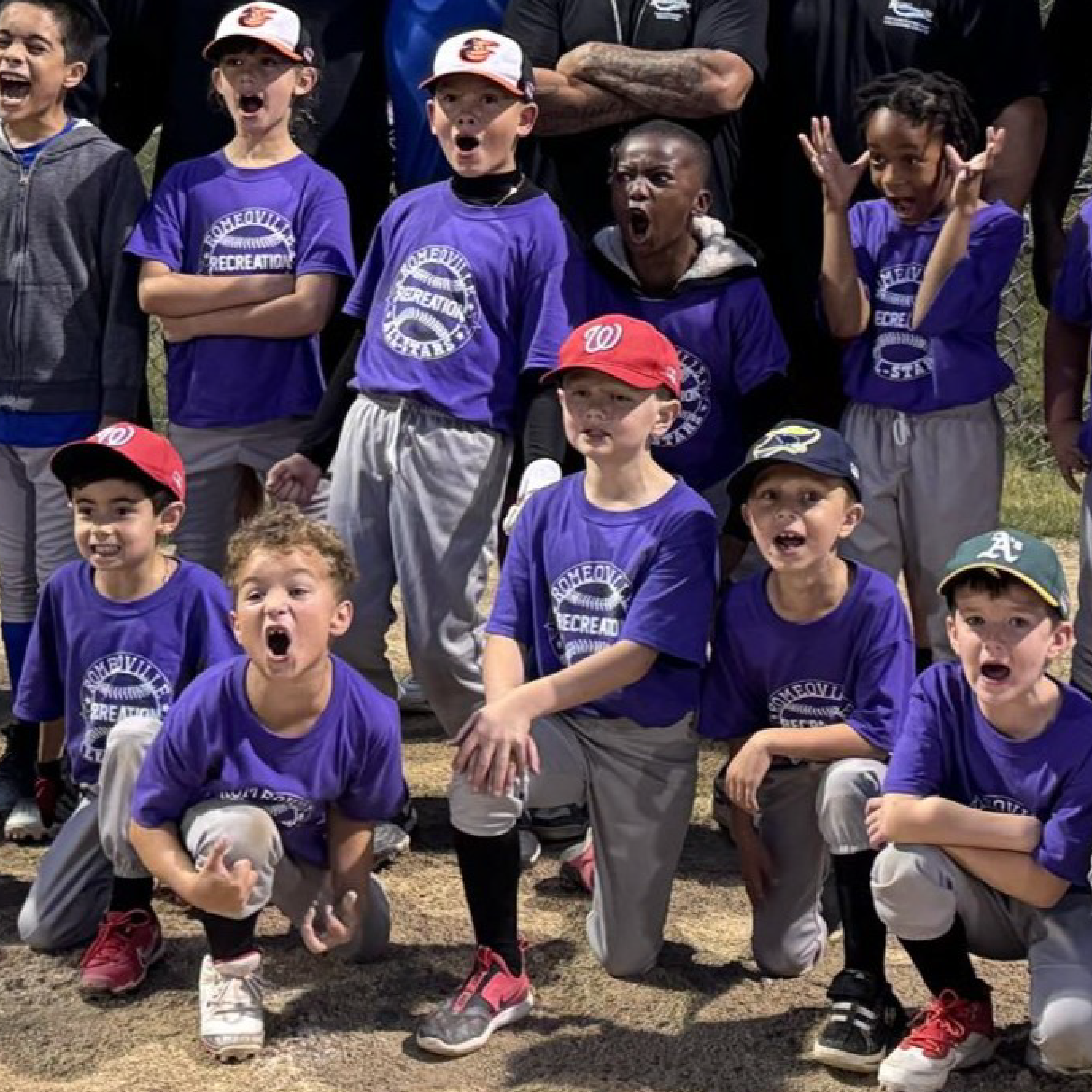 Youth Athletics excited baseball players at the All Stars game