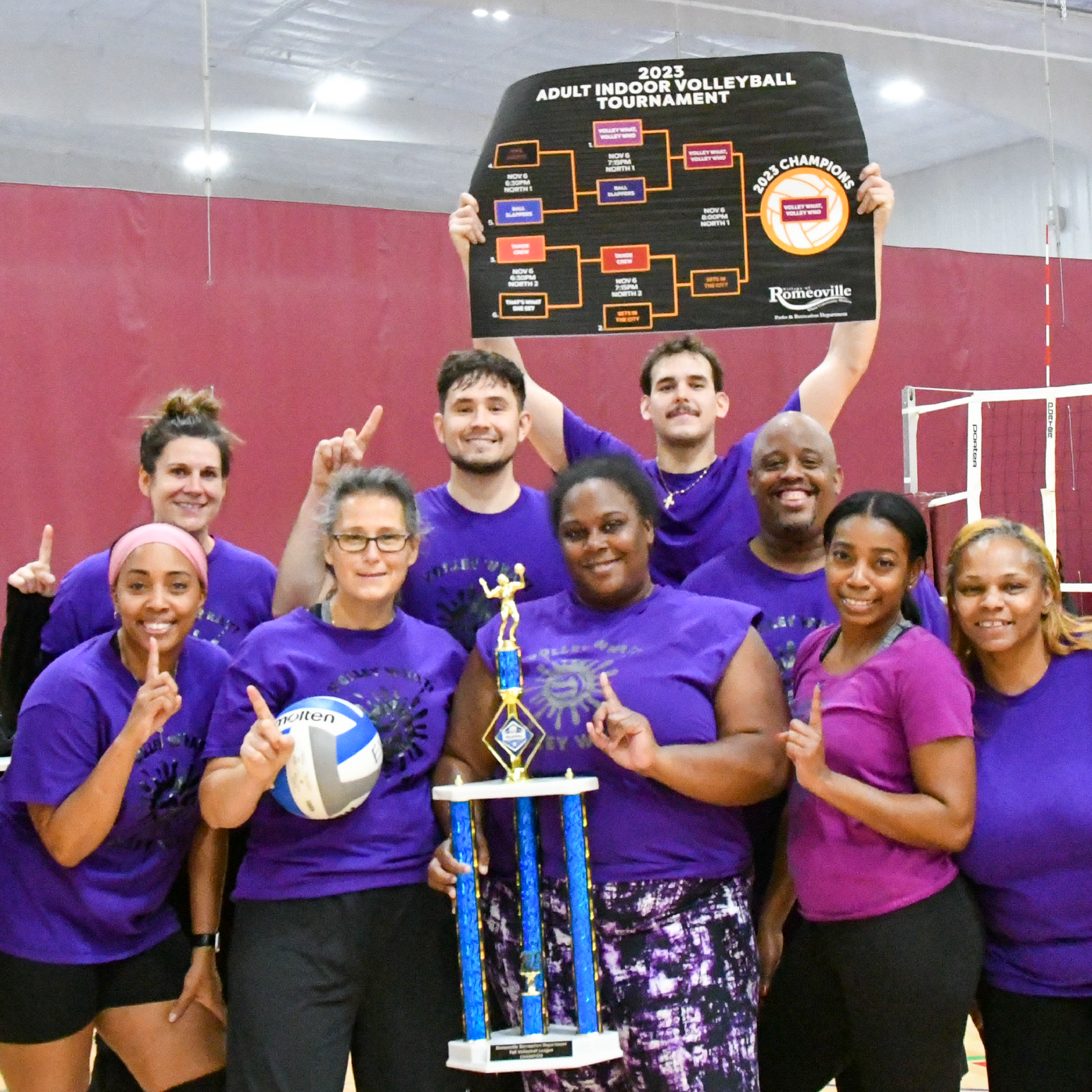 Adult Athletics featuring champion volleyball team