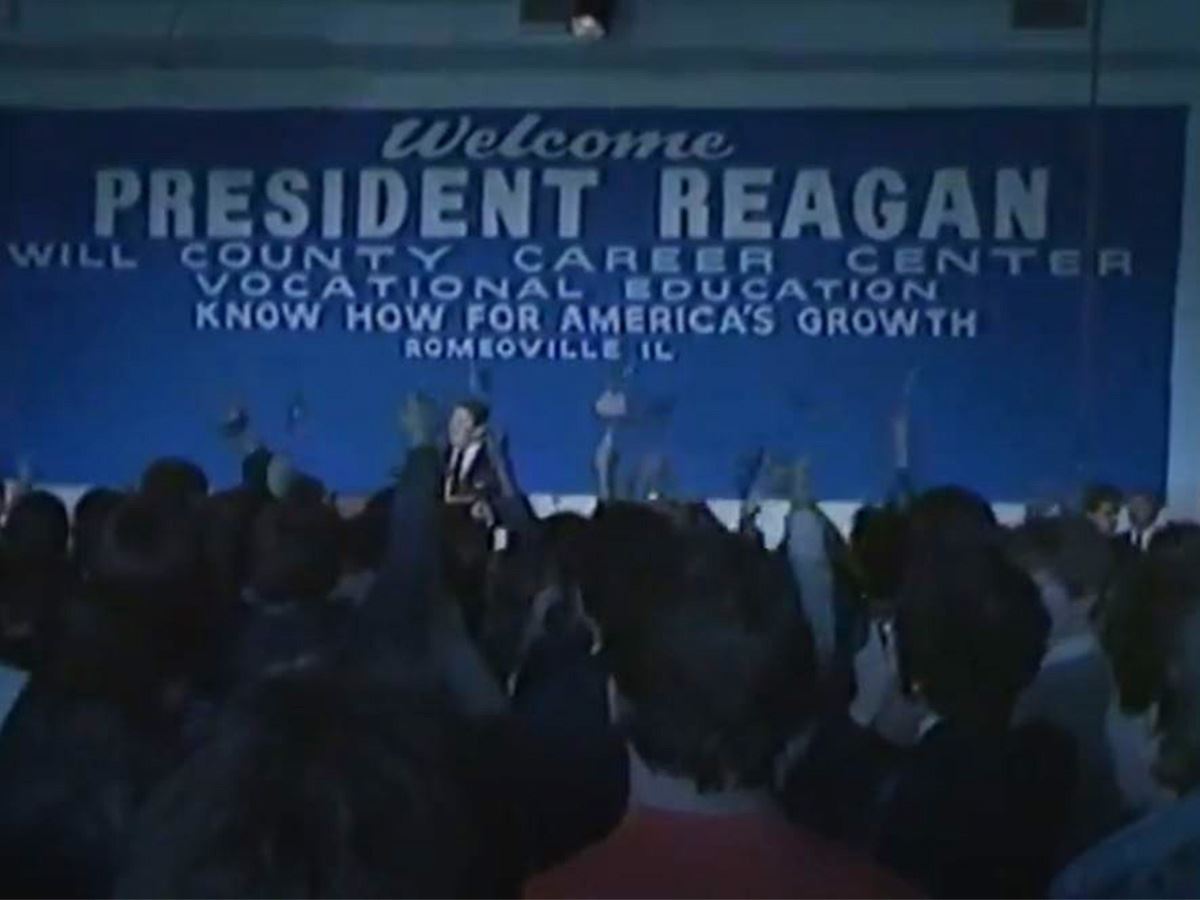 President Reagan speaks at WILCO.